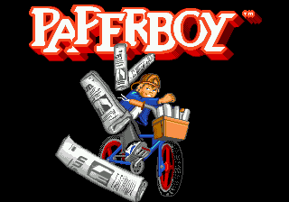 Paperboy title screen for Sega Mega Drive